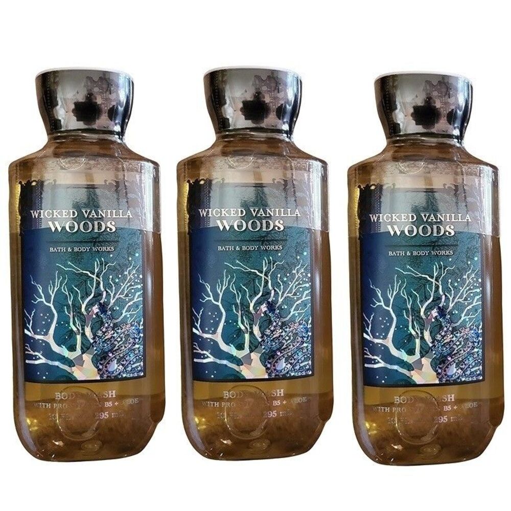 Bath & Body Works Body Wash WICKED VANILLA WOODS X3